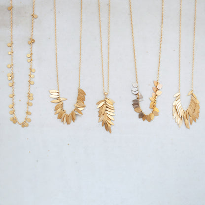 Golden Leaf Cluster Necklace