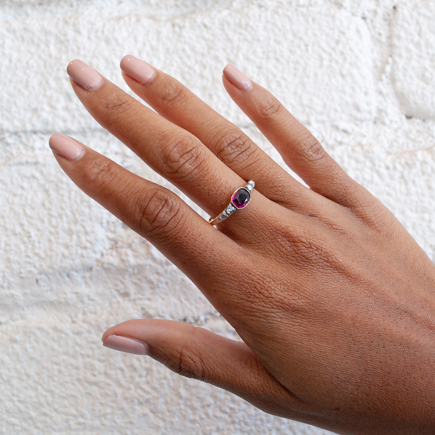 Garnet And Diamond Ring