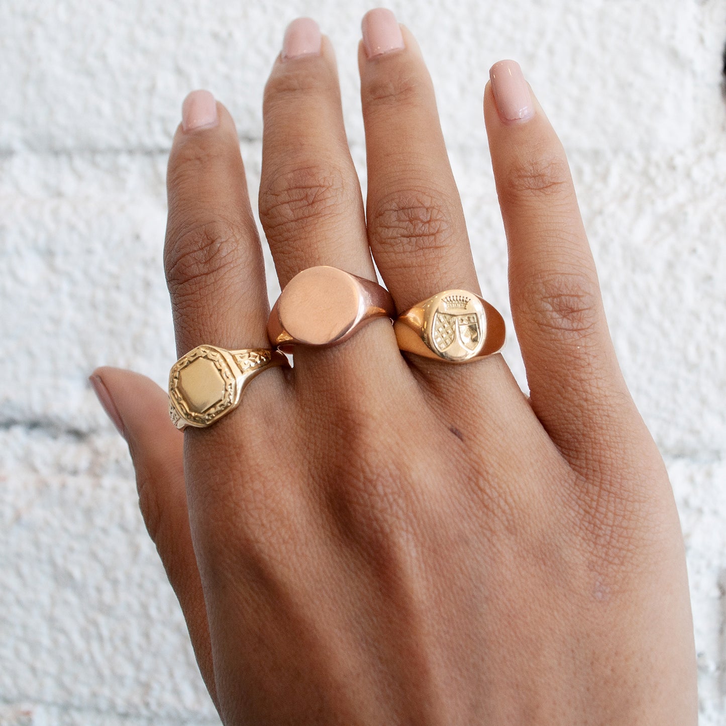 Double Shield Signet Ring