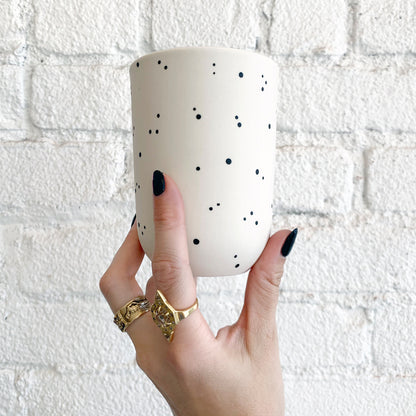White Dot Tall Cup